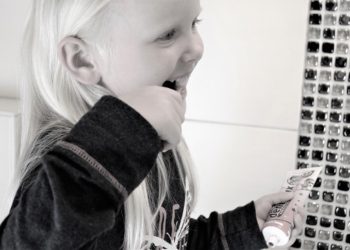 Child cleaning teeth