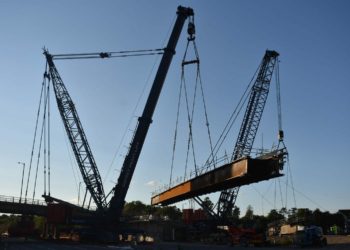 Highways England will lift into place huge steel beams like the one pictured here at Datchet Road