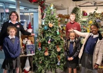 St Theresa's pupils show off their winning Christmas tree