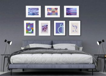 Room interior and prints by Claude & Leighton, featuring Very Peri