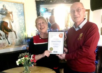 Carol Williams, landlady of The Queen's Head, received her SE Camra Pub of the Year award