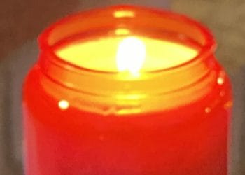 One of the candles lit to remember Olly
