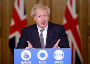 Prime Minister Boris Johnson gives an update on the coronavirus pandemic from Downing Street Picture: Pippa Fowles / No 10 Downing Street