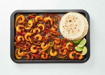 Sheet pan prawn fajitas Picture: Love Seafood