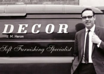Founder Geoff Heron with his first van in 1960