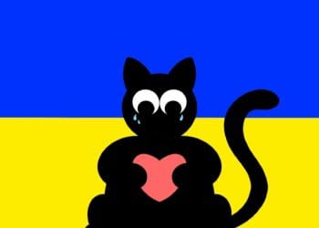 Catsy's artwork showing solidarity with Ukraine (C) Catsy