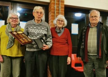 From left, Cllr Bridget Ditcham, Gerry Wise, Chris Wise and Cllr Roy Mantel, chair of Twyford Parish Council Picture: Natalie Burton