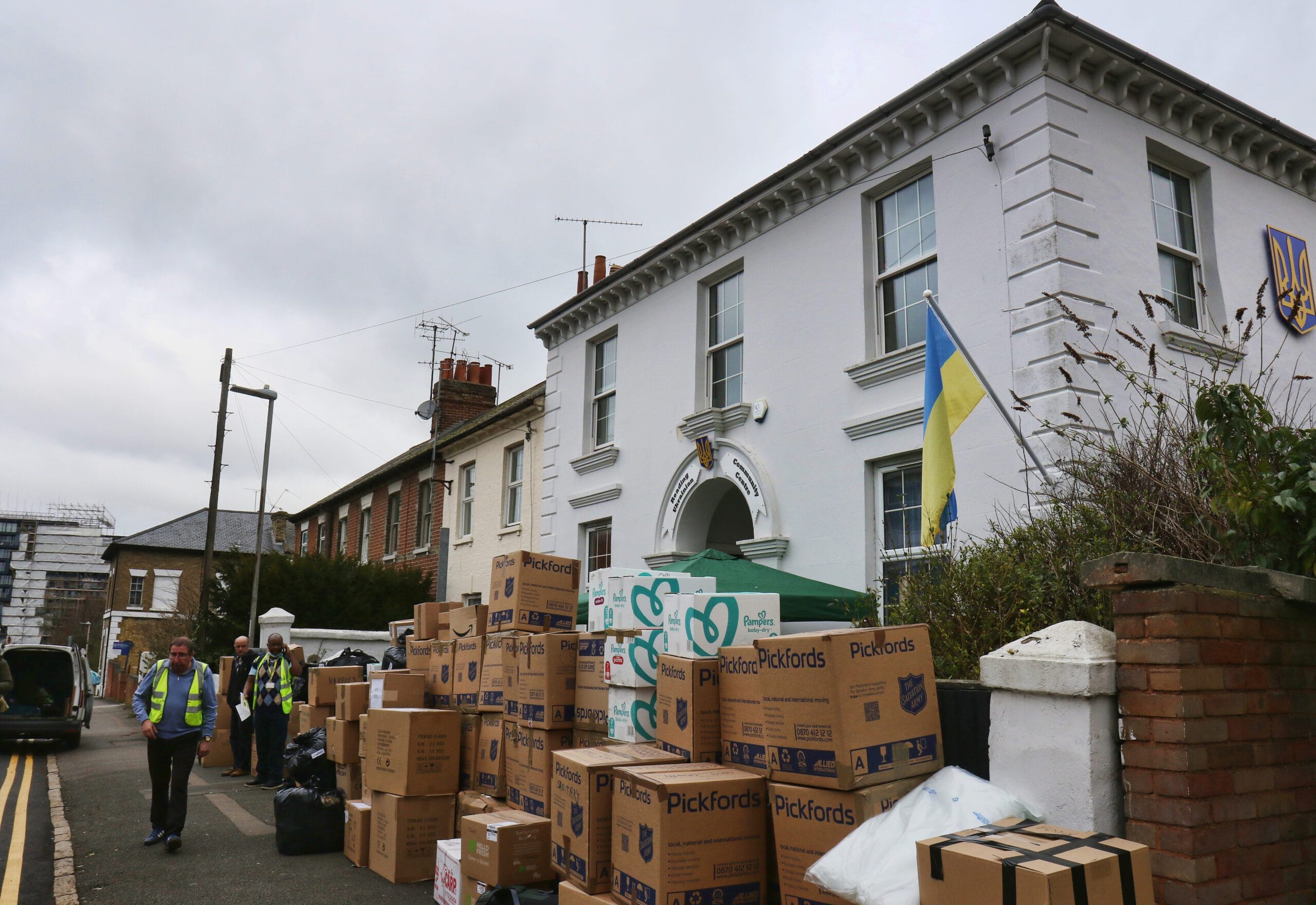 Donations outside the Reading Ukrainian Centre Picture: Dijana Capan