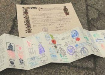 Stamps produced for pubs along the St James Way