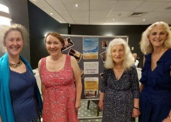 Twyford Singers? musical director Helen Styles, accompanist Judith Creighton, member since 1985Kathleen Cosnett, and chair Ann Pearce.