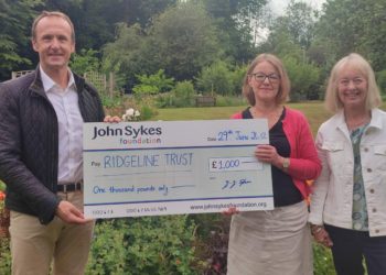 DONATION:  John Sykes, Founder & Chair of Trustees, John Sykes Foundation, Sara Uren Chair and Trustee of Ridgeline Trust and Ros Richards, Trustee