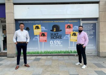 Hat and Home founder Ben Gee (right) with Luke Strzadala outside the new Bracknell branch