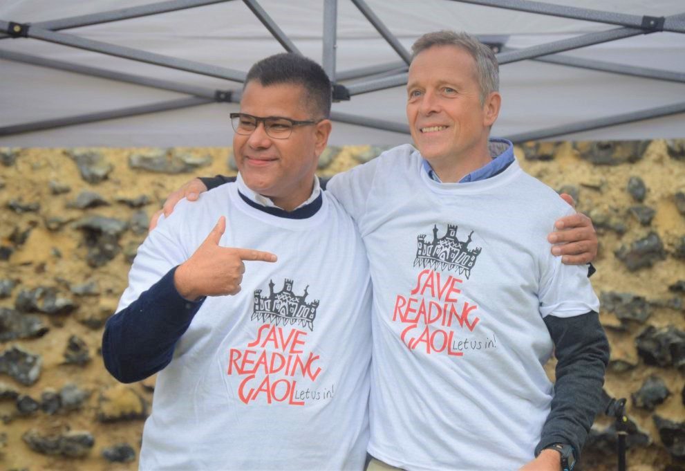 Reading West MP Alok Sharma and Reading East MP Matt Rodda at a 2019 protest from Reading residents aimed at seeing Reading Gaol saved for the town Picture: Phil Creighton