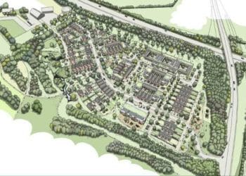 An aerial view of the proposed Toutley East development Picture Wokingham Borough Council