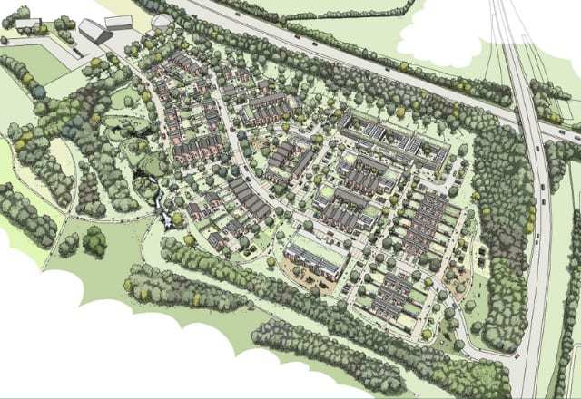An aerial view of the proposed Toutley East development Picture Wokingham Borough Council