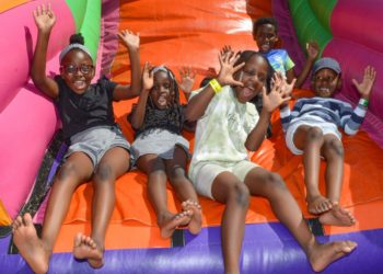 The fun day included plenty of activities for the children to enjoy, particularly the inflatables. Picture: Steve Smyth