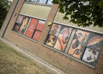 The Unviersity of Reading's Ure Museum installed new external graphics last week, providing passersby a taste of what the building holds. Picture: University of Reading
