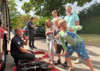 Visitors of all ages enjoyed learning about the ins and outs of the Royal Berkshire Fire and Rescue Service fire engine stationed at the front of the centre. Picture: Ji-Min Lee