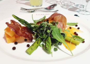 Cilantro?s tasting menu: Serrano ham prepared two ways, melon two ways and the most wonderful balsamic vinegar balls