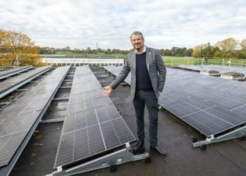 The Bulmershe School's caterer got greene with the installation of new solar panels across the building's roof. Picture: Stewart Turkington