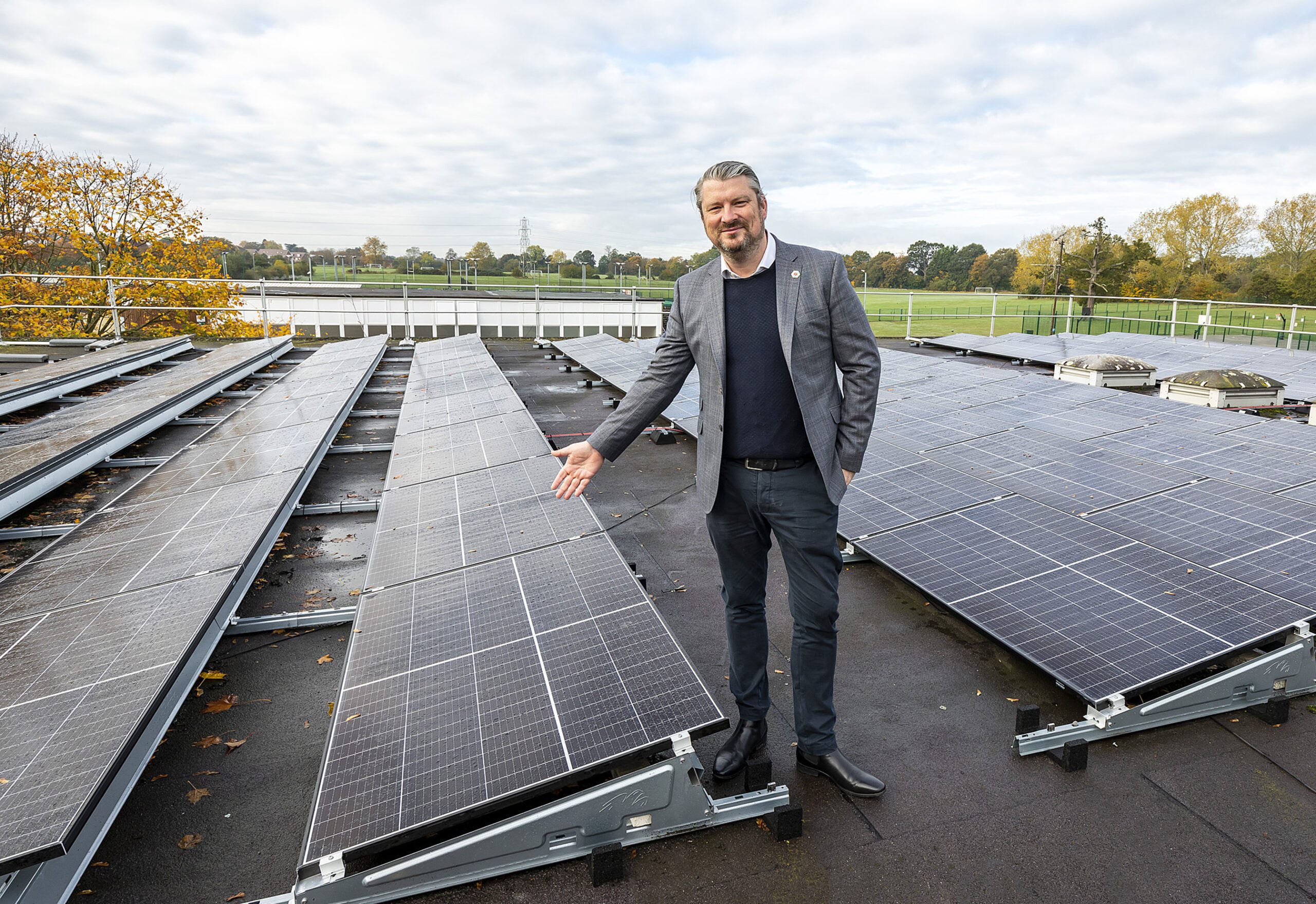 The Bulmershe School's caterer got greene with the installation of new solar panels across the building's roof. Picture: Stewart Turkington