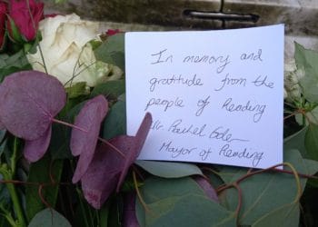 Tributes have been left in memory of the Queen at the foot of a statue of Queen Victoria in Reading Picture: Jake Clothier
