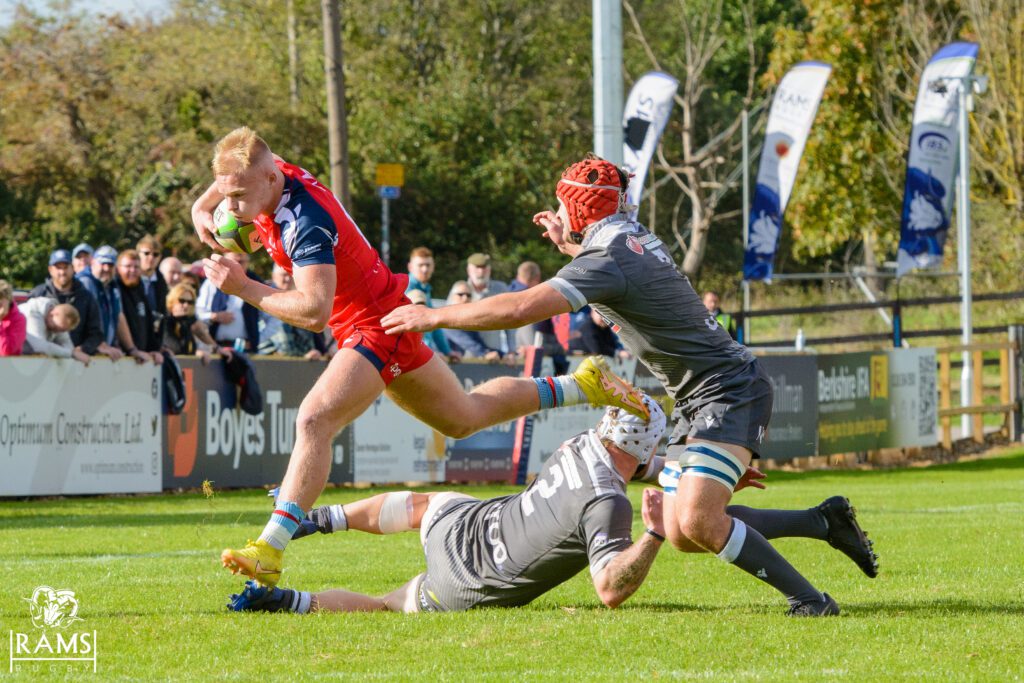 Connor Hayhow intercepted in midfield before running in his second from halfway Pictures: Tim Pitfield
