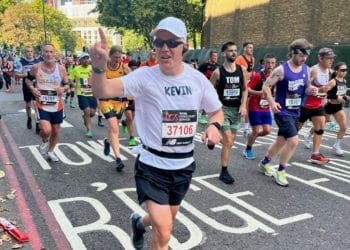 Kevin enjoying the support of the crowds. Picture: Liz McDaniel