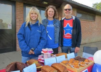 Eva, Lucy and Justin Malin at the Twyford Comets cake sale