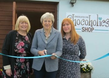 Theresa May openig the new Chocolates For Chocoholics Shop in Hurst on Saturday, October 22 Picture: Sue Corcoran