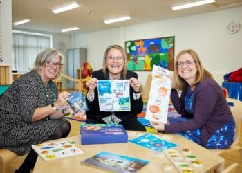 Sharon Pearce (Central Family Hub Manager), Andrea Sims (RoSPA's Partnerships Manager) and Sovereign's Andrea Marchetti at the Thatcham Family Hub