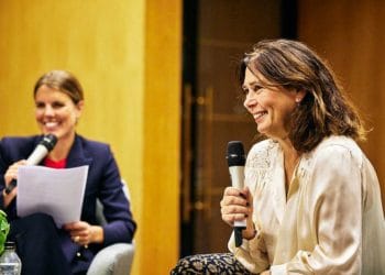 Alexandra Shulman with Ginnie Chadwyck at the Smart Works Reading fundraising event at Ascot Racecourse Picture: Jon Bradley