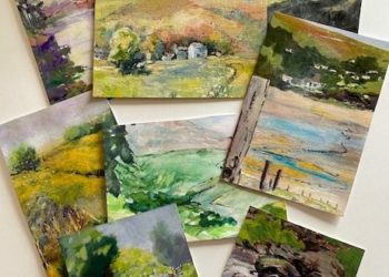 Some of the postcard sized artworks being sold by Arts4Wokingham to raise funds for The Arc Picture: Arts4Wokingham