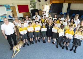 Gorse Ride Junior School's Class 6CB was paid a surprise visit by Mayor of Wokingham Borough Cllr Caroline Smith. Picture: Strewart Turkington