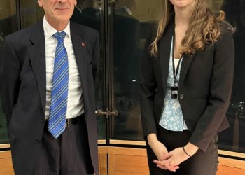 John Redwood MP and youth MP Holly Mackinnon at The House Of Commons. Picture courtesy of John Redwood.
