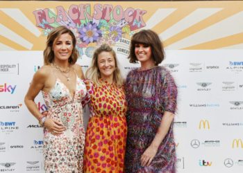 Natalie Pinkham, Jody Flack, and Dawn O'Porter at Flackstock 2022. Picture: Dijana Capan/DVision Images