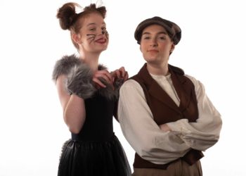 Toni Di Gangi as Dick and Aimee Gunter as his cat Kool. Picture: Andrew Merritt