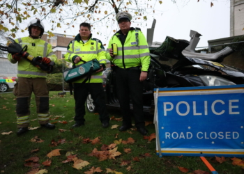 Operation Holly was launched at Wokingham Road fire station in Earley - all three emergency services have teamed up with one message this festive season - don't drink and drive Picture: Royal Berkshire Fire and Rescue Service