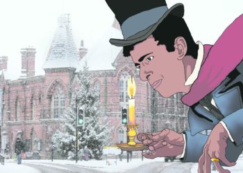 Rishi Sunak as Scrooge, outside a festive Wokingham Town Hall Picture: Charlie Simpson