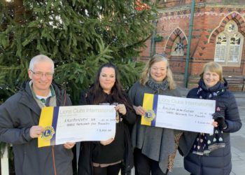 Wokingham Lions Club resident Claire Mangers-Page and Winter Carnival chairman Tim Hanton, met with Vickie Robertson of Kaleidoscopic UK and Jane Holmes of Building for the Future Picture: Wokingham Lions
