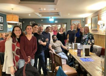 Elizabeth Corse, group leader, with members of People Planet Pint Wokingham. Picture: Holly Chard