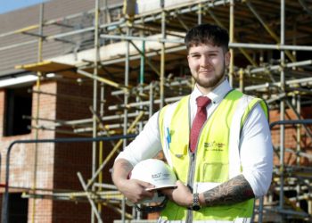 LIVING THE DREAM: Sam Sawyers on site at Vistry's Bovis Homes development at Shinfield Meadows. Picture: Vistry Group