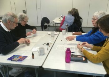 Learners at the Rocks and Minerals study day identifying rocks. Picture: Anne King