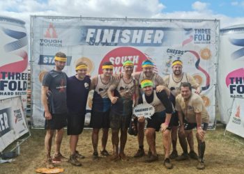 Staff members from Vistry Thames Valley after completing the Tough Mudder challenge at the Badminton estate in South Gloucestershire