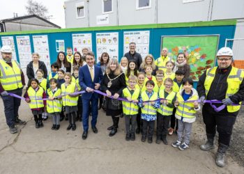 Representatives from Wates also joined the students and council members. Picture: Stewart Turkington