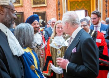 His Majesty The King receives the Privileged Bodies on Thursday, March 9, in a ceremony at Buckingham Palace. Photograph by Ian Jones