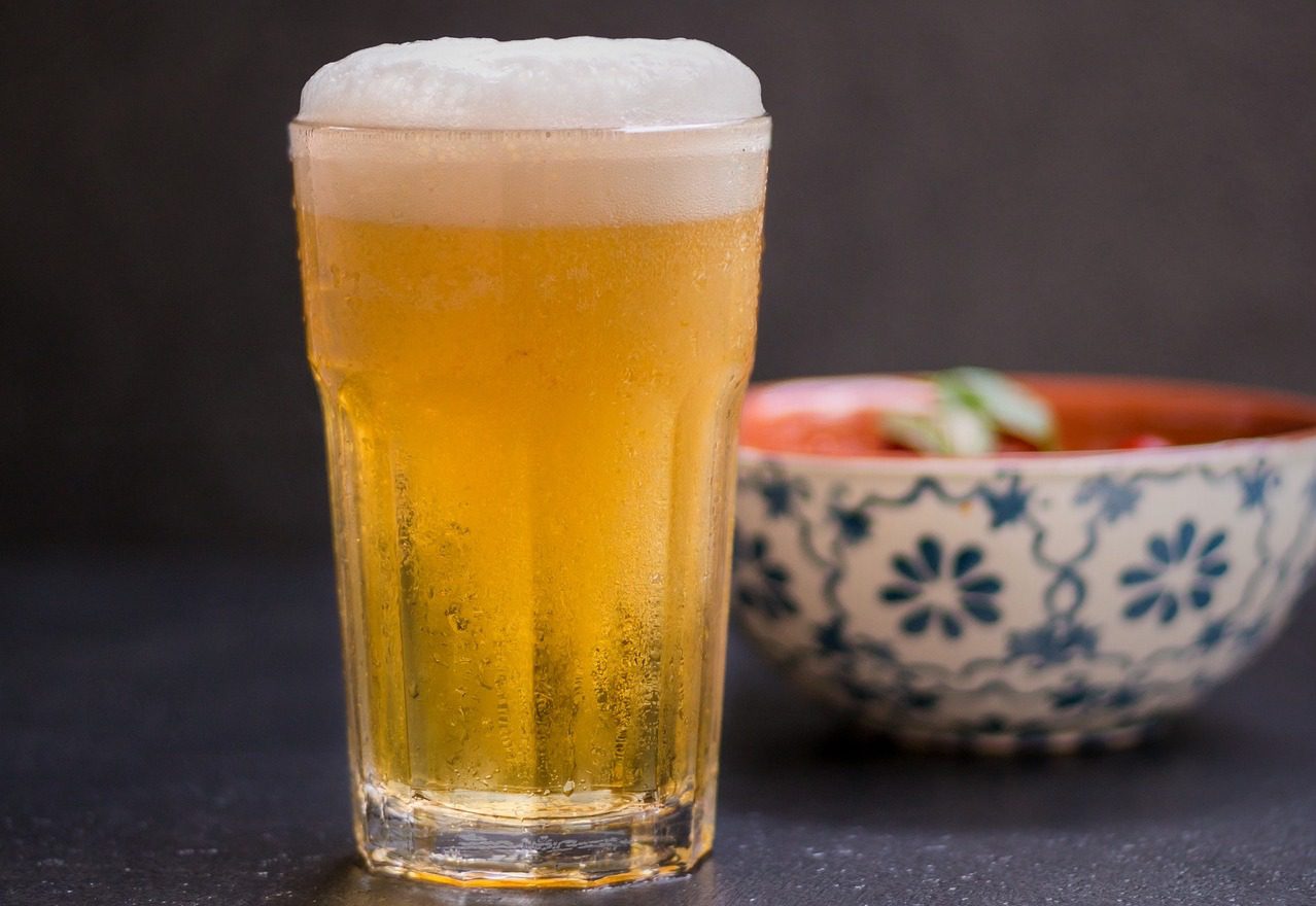 A blond beer yesterday. Picture, posed by model, may not actually be a Chouffe beer: Lukas Bieri from Pixabay