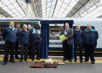 SWR launching the The Alex Wardle Foundation train at London Waterloo, and sharing news that defibrillators are being installed at four local railway stations