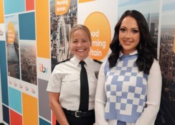 Thames Valley Police's Chief Superintendent, Katy Barrow-Grint, and Sharon Gaffka appeared on ITV's Good Morning Britain to launch the partnership last year. Picture: Courtesy of Thames Valley Police