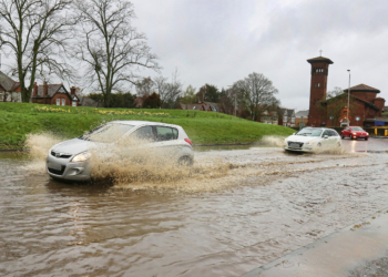 Flooding at Prospect Park Roundabout Friday, March 31 Picture: Dijana Capan/DVision Images